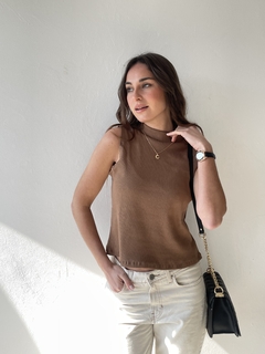 POLERA SIN MANGA RIBB ALGODON - SHARON - comprar online