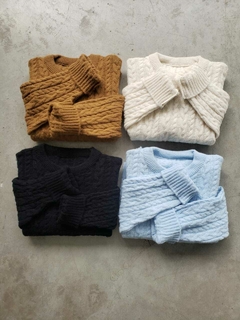 SWEATER ANCHO TEJIDO HILO FRISADO TRENZAS - SWEATER TRIANA - Dasom | MAYORISTA