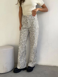 GANGA - PANTALON RIGIDO GABARDINA ANIMAL PRINT - INGRID - tienda online
