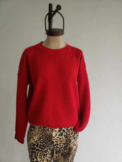 SWEATER TEJIDO DOBLE HEBRA BREMER PUNTO INGLES TAJOS - SWEATER BIANCA - Dasom | MAYORISTA