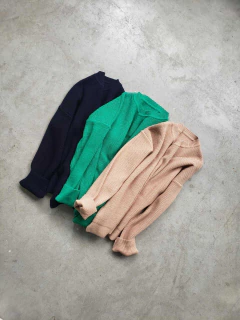 SWEATER TEJIDO DOBLE HEBRA BREMER PUNTO INGLES TAJOS - SWEATER BIANCA en internet