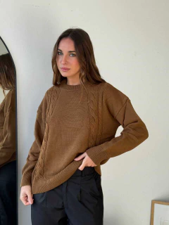 SWEATER TEJIDO HILO ALGODON TRENZAS - JAZMIN - Dasom | MAYORISTA