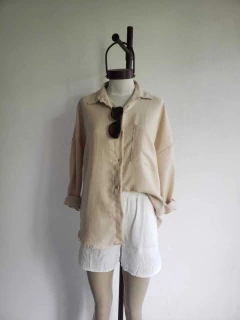 Imagen de CAMISA OVERSIZE LINO RUSTICO BOLSILLO - CAMISA LONDON