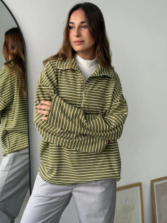 GANGA - CHOMBA CIERRE OVERSIZE DARLON RAYADO - ZOE