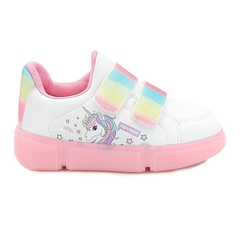 Tenis Novope C/led Unicornio 50001022 Branco/rosa Bebe Branco/rs Bebe