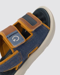 Sandalia Cartago Baby 12461 Bege/azul/castor - HARTY CALÇADOS