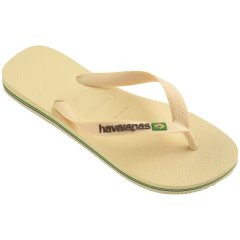 Chinelo Havaianas Brasil Logo Encardida Buttercream - HARTY CALÇADOS