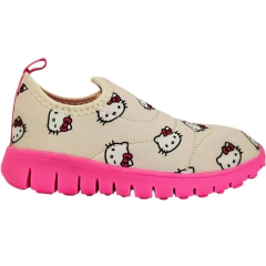Tenis Novope 10046001 Rosto Hello Kitty Bege/rosa - HARTY CALÇADOS