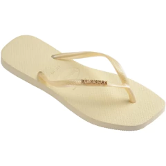 Chinelo Havaianas Slim Square Logo Metalizado Buttercream - comprar online