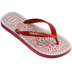 Chinelo Havaianas Top Bordado Flor Vermelho Hibisco - comprar online