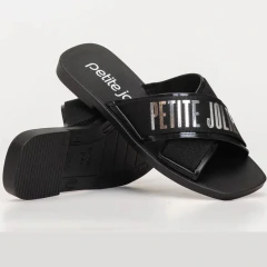 Chinelo Petite Jolie Pj7611 Preto/prata - loja online