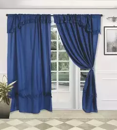 Juego de cortinas de voile triple, con faldon y voladitos - Articulo 101