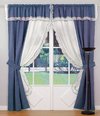 Juego de cortinas de voile triple, con faldon y cantonier de tela jacquard - Articulo 108 - comprar online