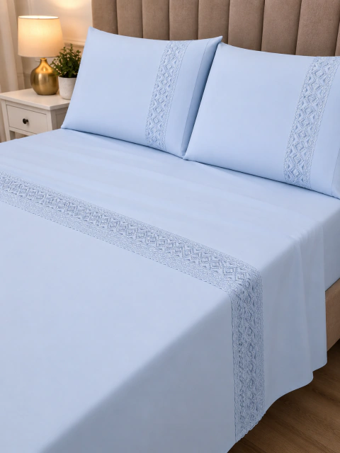 Juego de sabanas queen size bordadas 100 hilos - comprar online