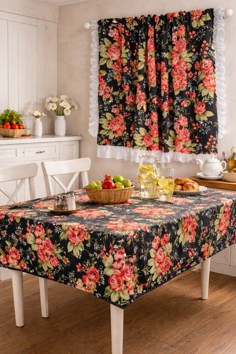 Set cortinas de cocina + mantel - comprar online