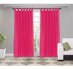 Juego de cortinas con presillas de tropical mecánico - Articulo 125 - Blanco Yabell