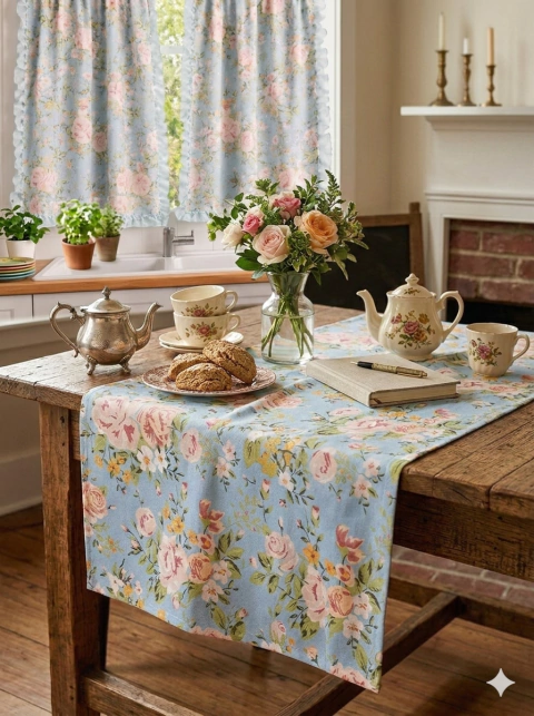 Set cortinas de cocina + mantel