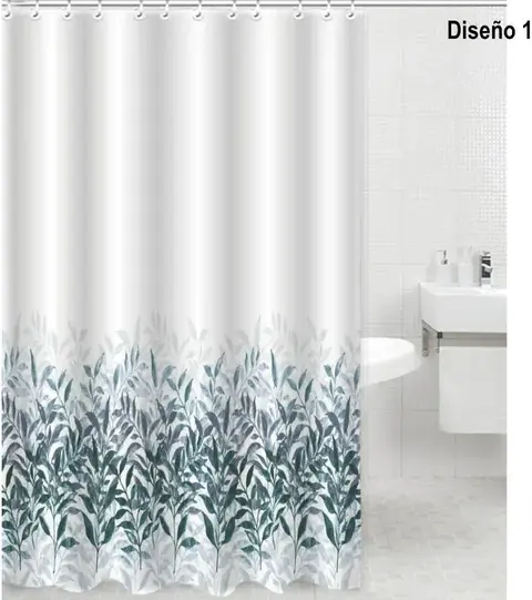 Cortinas de baño campomayo con ganchos metalicos - Blanco Yabell