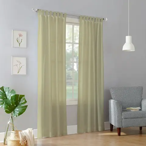 Juego de cortinas de microfibra y presillas largas - comprar online
