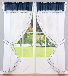 Juego de cortinas voile con faldon - art 103