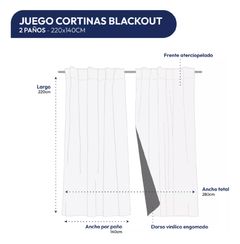 Juego de cortinas blackout vinilica simil lino en internet