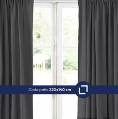 Juego de cortinas blackout vinilica simil lino - tienda online