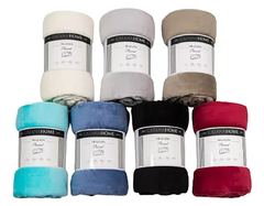 Pack x 3 mantas plush lisas 2 1/2 PL lisas