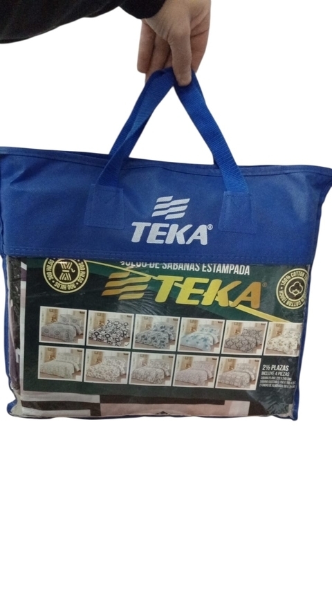 Pack x 3 sabanas teka queen size en bolsa