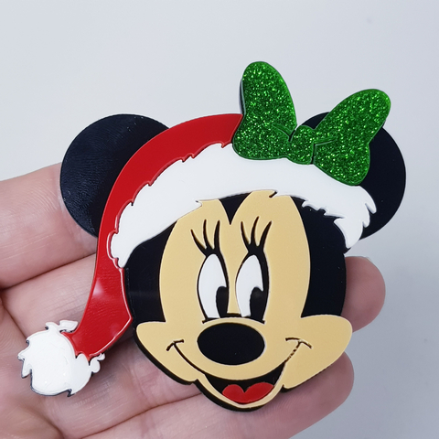 Aplique Rostinho Mickey/Minnie Natal (7 cm)