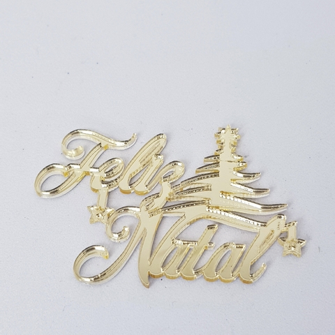 Aplique Feliz Natal + Árvore (6,5 cm)