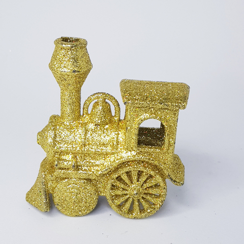 Enfeite Mini Trem Dourado Natal( 9 cm)