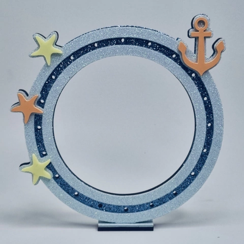 Plano de Fundo Redondo Fundo do Mar para uso de led (15 cm)