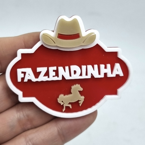 Placa Cavalinho Fazendinha (6 cm)