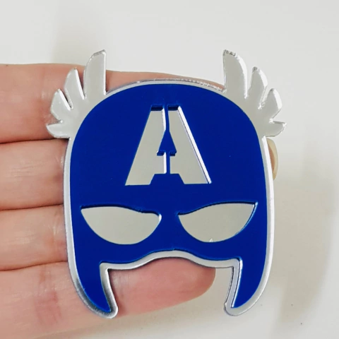 Aplique Face Capitão América (6cm)