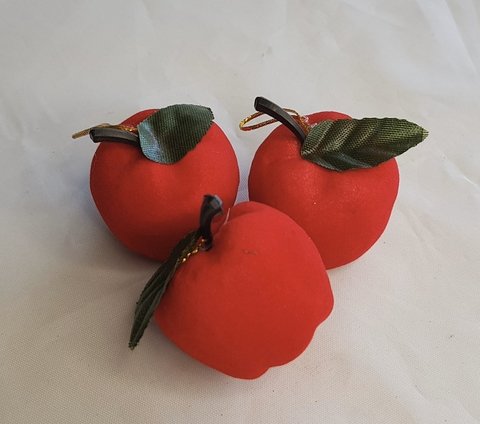 Maçã de Veludo Pequena 2,5cm (6pçs)