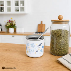 Mate de acero Argentina doodles - comprar online
