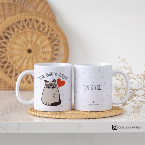 Tazas- Los odio a todos gato - comprar online