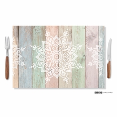 Individuales - Madera pastel con mandalas