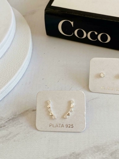 Aros Corazoncitos Plata y Cubic 14 mm