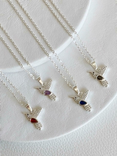 Collar Colibrí con piedra Negra - comprar online