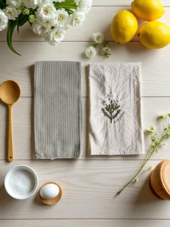 SET PAÑOS DE COCINA NATURAL - Petite Margot