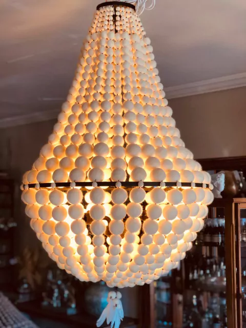 Araña Imperio Lámpara Bolas De Fieltro Natural Ø60x90cm