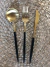 Set X3 Cubiertos Acero Inoxidable Dorado Y Negro Juego Para 12 Personas