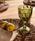 Juego de 6 Copas de Vidrio Verde Rombos - comprar online