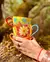 10 Tazas Tazones De Cerámica Pintada A Mano Tipo Anthropologie - luciano dutari