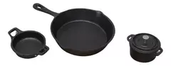 Set Provoleteras Sartén + Fuente + Olla Mini Hierro Fundido - tienda online