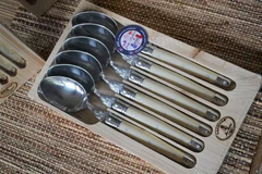 Set X12 Cucharas Sopera De Mesa Laguiole Crudo / Hueso / Natural