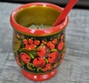 Mate Ruso Grande Madera De Tilo Siberiano Pintado A Mano - tienda online