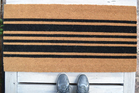 Felpudo Fibra de Coco y Goma 100x50 cm Rayas Finas