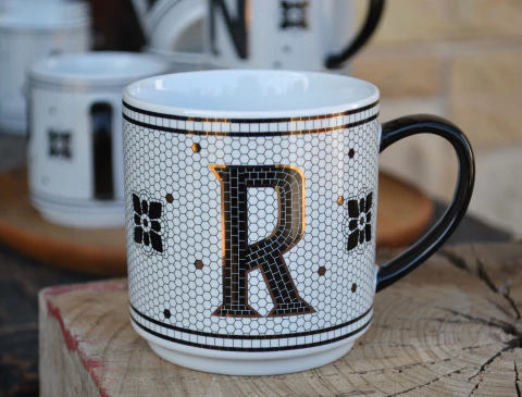 Taza Cerámica Alphabet R